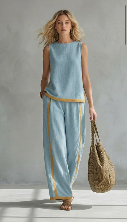 Velora Elegant Cotton and Linen Suit