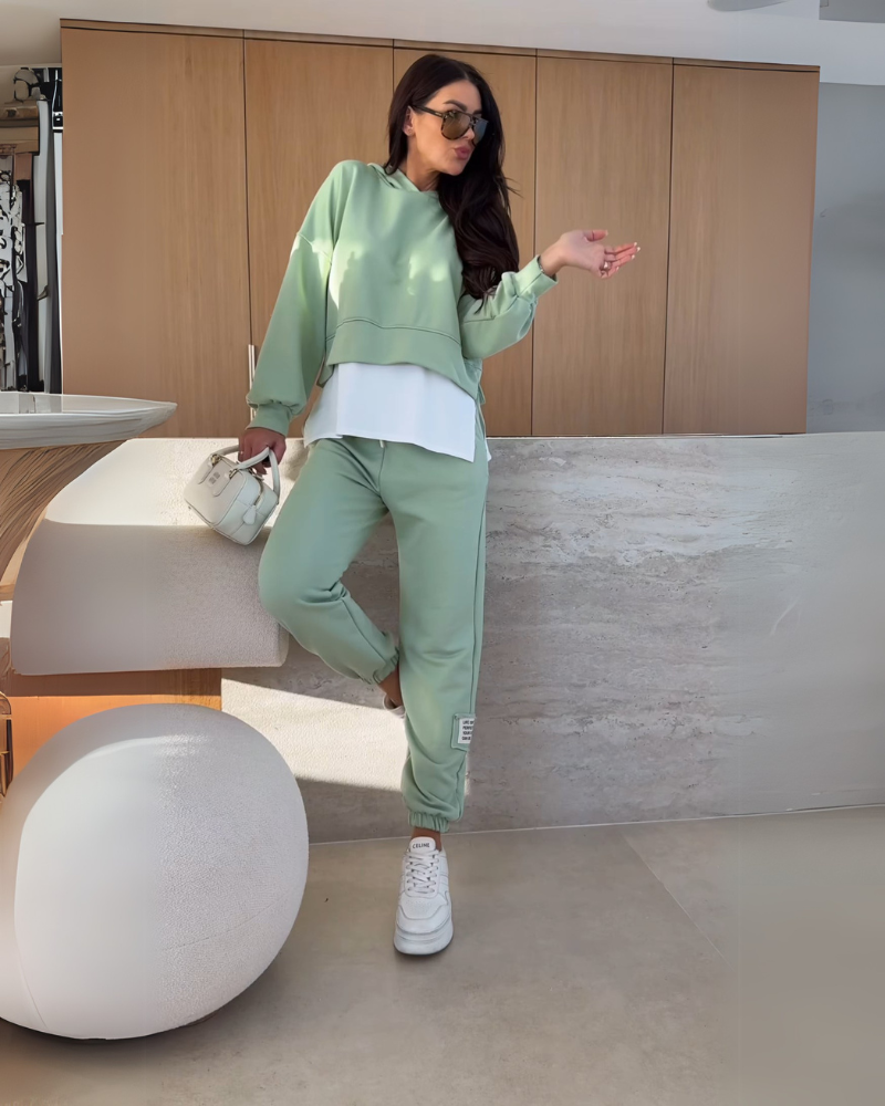 BELANI Hooded Casual Sweatshirt Set