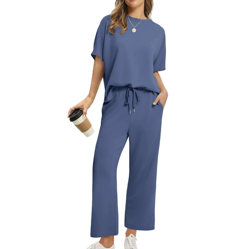 Aesthetic Casual Top and Trousers Set