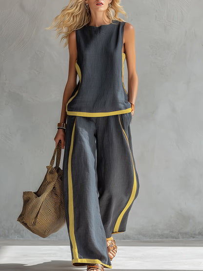 Velora Elegant Cotton and Linen Suit