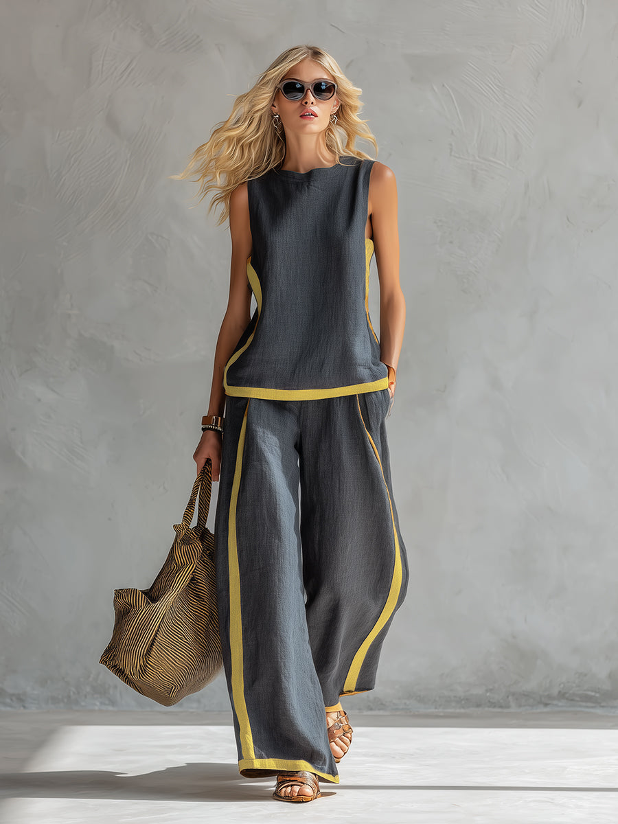 Velora Elegant Cotton and Linen Suit