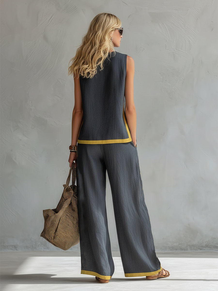 Velora Elegant Cotton and Linen Suit