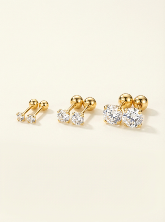 Set of 3 pairs of elegant earrings