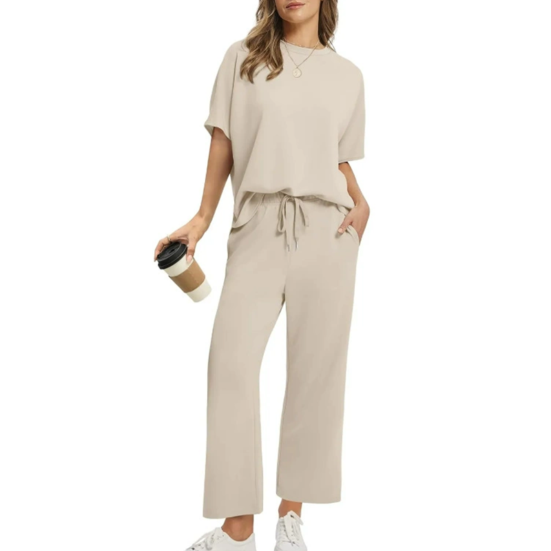 Aesthetic Casual Top and Trousers Set