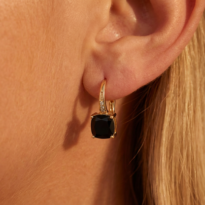 Elegant hoop earrings with sparkling stones